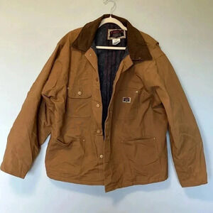 Indiana Industrial  Clothing Co made in USA workwear canvas tan jacket